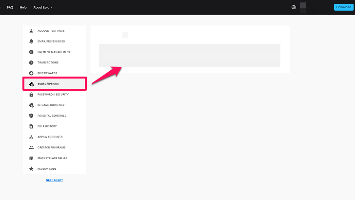 Fortnite - Subscriptions Tab on Epic Games.png