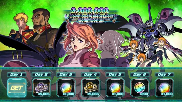 2 Million Download Login Bonus Campaign - Gundam UC Engage