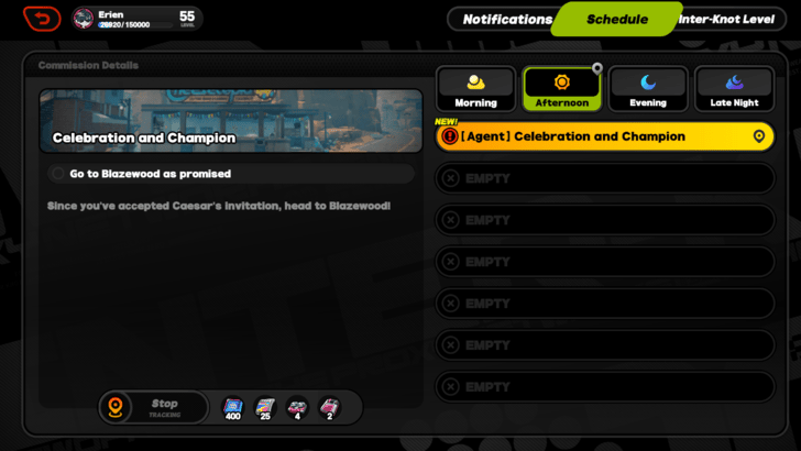 Appears as Celebration and Champion on the Schedule