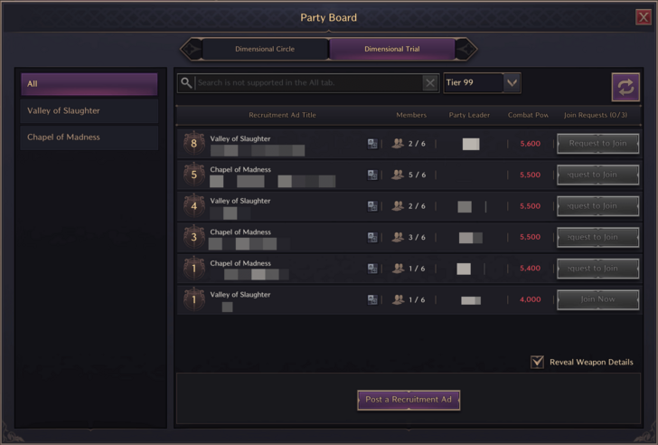 Throne and Liberty - Party Board