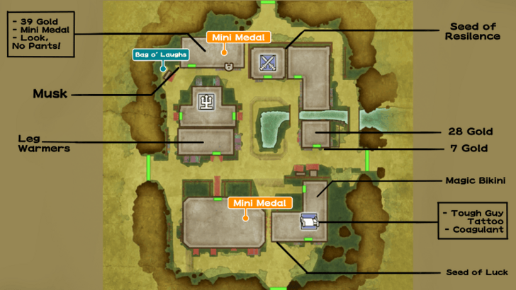 Dragon Quest 3 - Asham Map with Notes More Complete