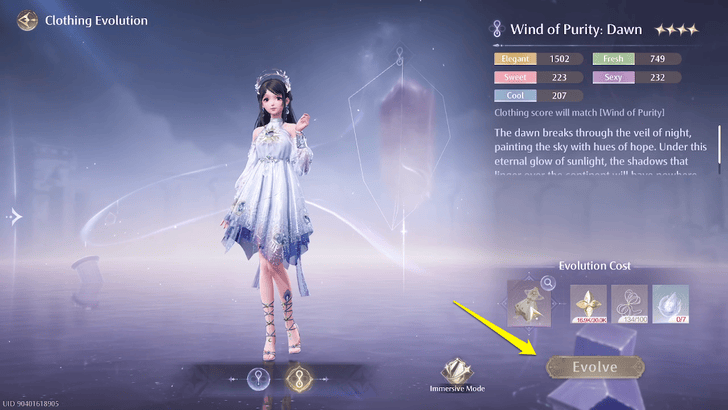 Infinity Nikki - Clothing Evolution Press Evolve