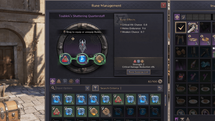 Throne and Liberty Rune Management Window