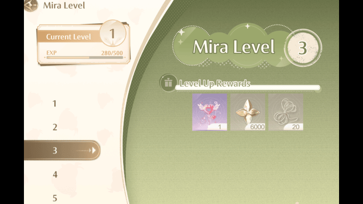 Mira Level 3 Rewards