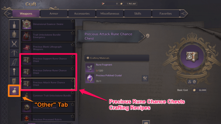 Throne and Liberty Precious Rune Chance Chest Craft