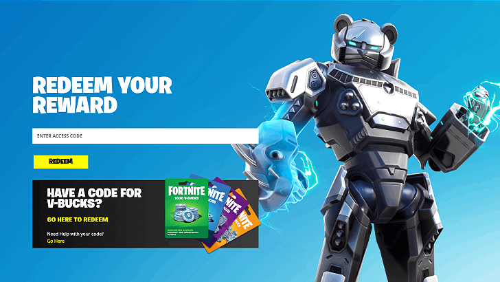 Fortnite - Redeem Code Page