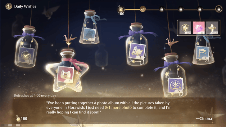 Infinity Nikki Daily Wishes