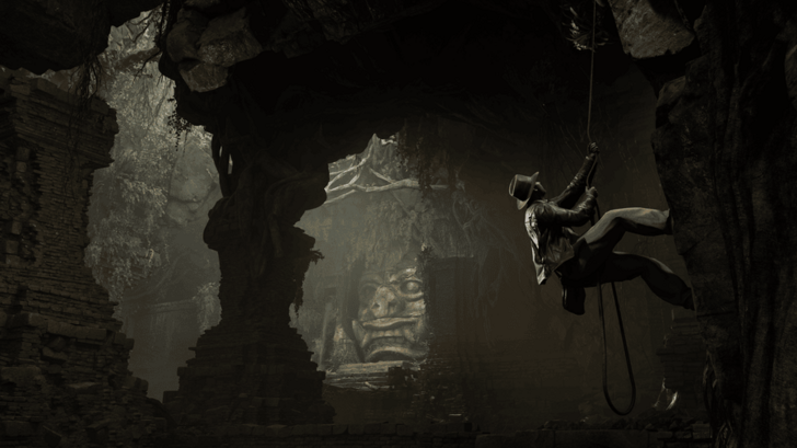 Rappelling Down to Temple Ruins