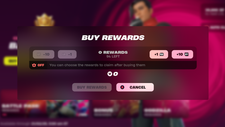 Buy Rewards Popup