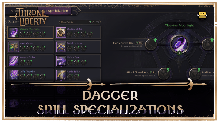 Throne and Liberty (TL) - Dagger Skill Specializations