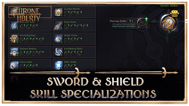 Throne and Liberty (Tl) - Sword and Shield Skill Specializations