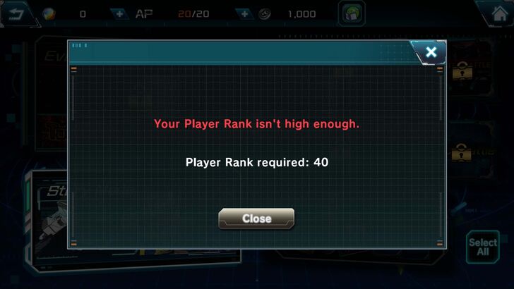 Rank 40 requirement - Gundam UCE