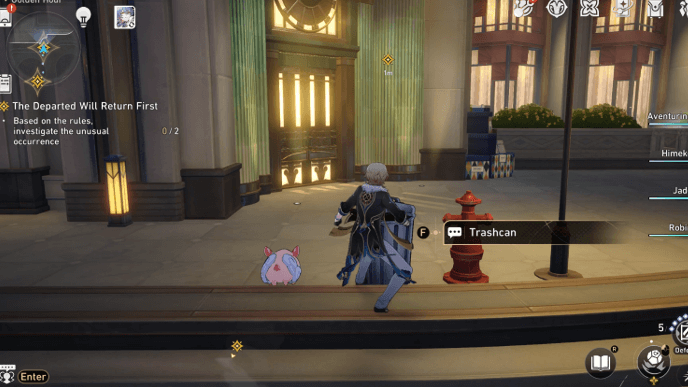 Honkai Star Rail - The Departed Will Return First Walkthrough - Interact With Trashcan