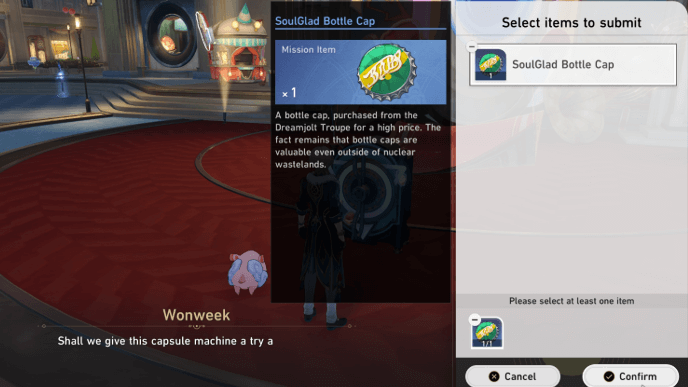 Honkai Star Rail - The Departed Will Return First Walkthrough - SoulGlad Bottle Cap on Capsule Machine