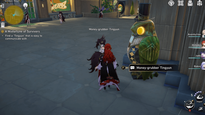 Honkai Star Rail - A Misfortune of Survivors Walkthrough - Talk With Money-Grubber Tingyun