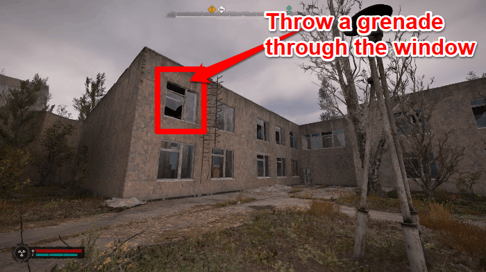 Throw a Grenade at the Second Floor of the Building