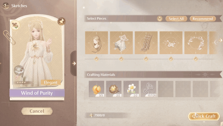 Craft the Wind of Purity Outfit