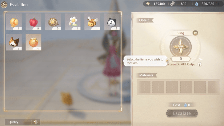 Select the Items You Wish to Escalate