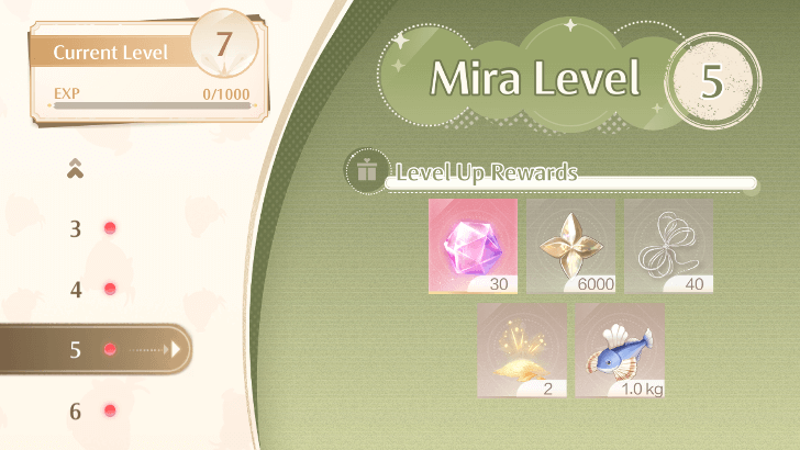Diamond Rewards from Mira Level