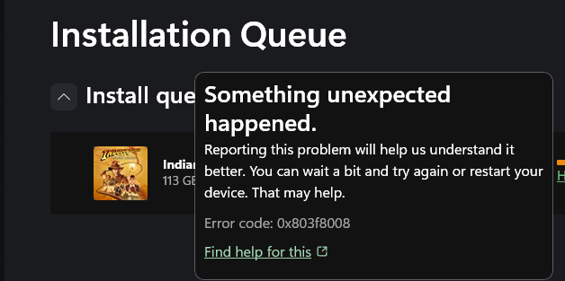 Indiana Jones and the Great Circle - Installation Error