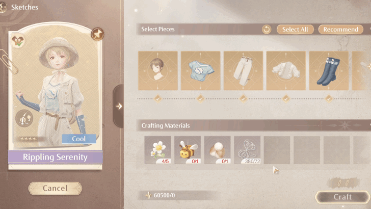 Craft the Rippling Serenity Outfit