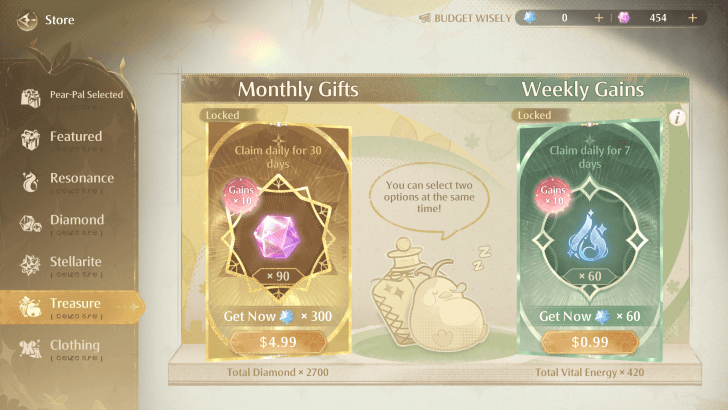 Monthly Gifts and Weekly Gains in Store