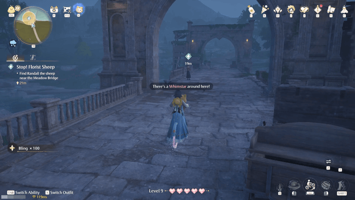 Infinity Nikki Find Randall the Sheep Near the Meadow Bridge