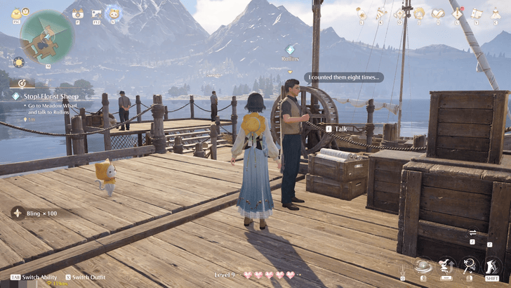 Infinity Nikki Go to Meadow Wharf and Talk to Rollins