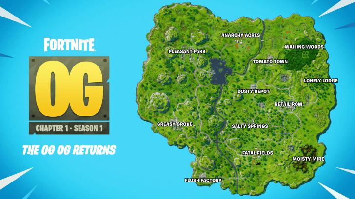 Fortnite OG Chapter 1 Season 1 Map