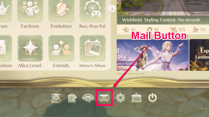 Mail Button in Pear-Pal Menu