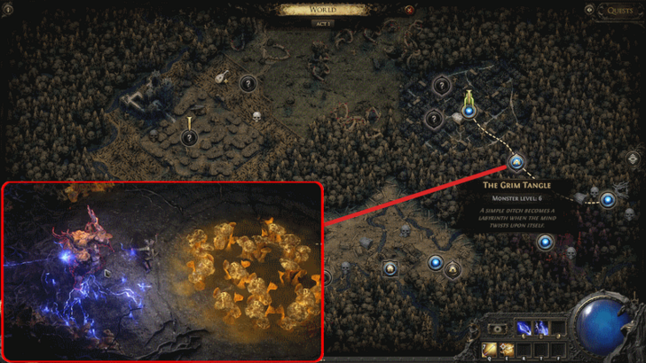 Path of Exile 2 - The Brambleghast Map Location