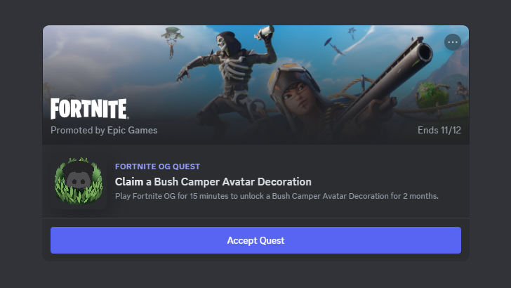 Bush Camper Avatar Decoration Quest