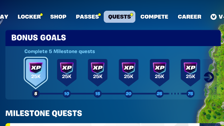 Milestone Quest Bonus Goals
