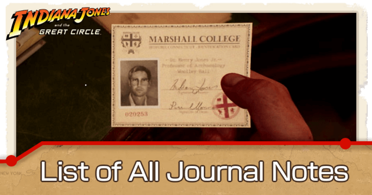 Indiana Jones and the Great Circle - Journal Notes Top Banner