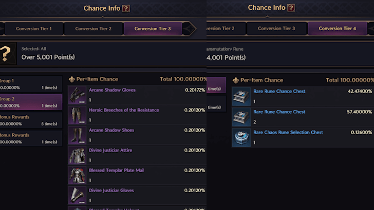 Material Transmutation - Runes and Equipment