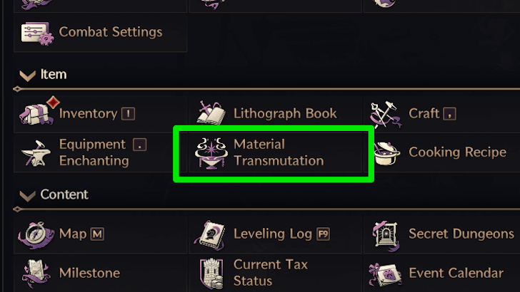Material Transmutation - Unlocks Automatically