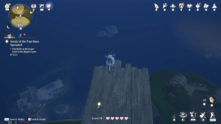 Infinity Nikki Find Belle at the Lower Lever of the Ripple Estate