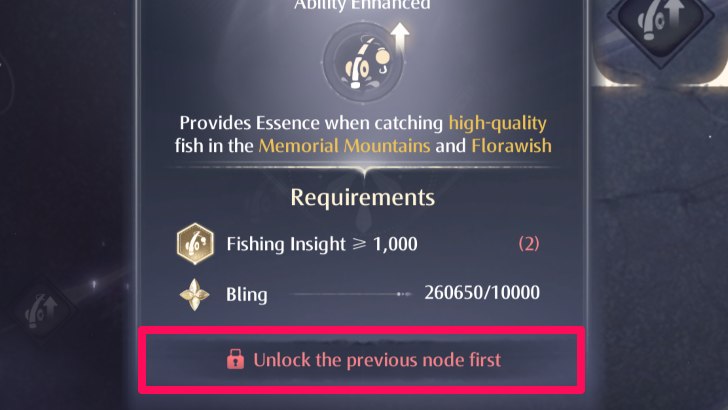 Previous Node Required in Heart of Infinity