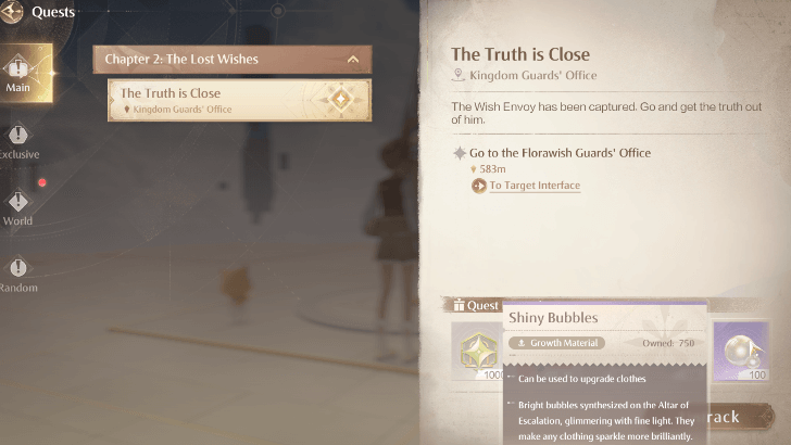 Shiny Bubbles as Quest Rewards