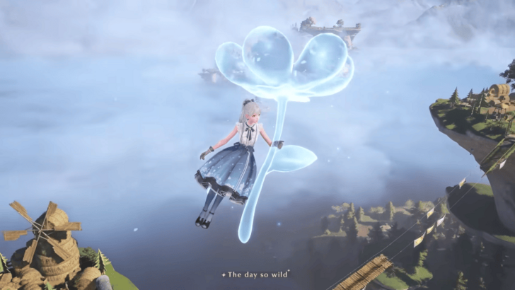 Blue Nikki Dress With Flower