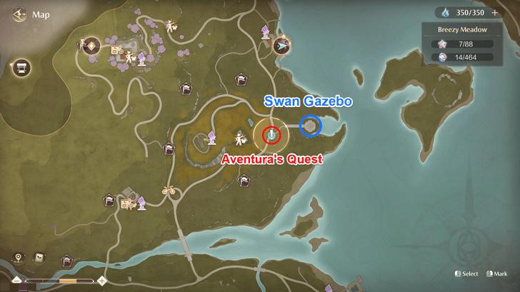 Swan Gazebo and Aventura Map Location