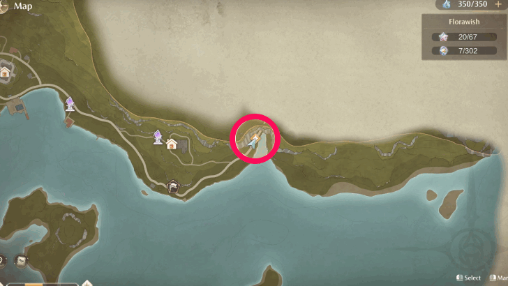 Map Location - Eastern end of Florawish