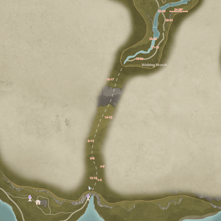 Wishing Woods Dew Locations - Bottom Left