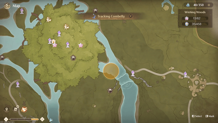 Combelly Location in Wishing Woods