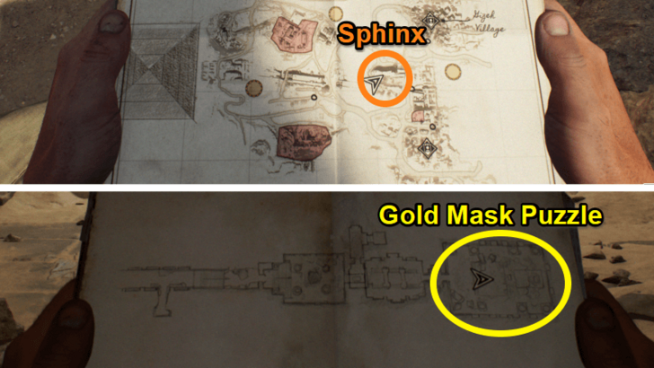 Gold Mask Mirror Puzzle