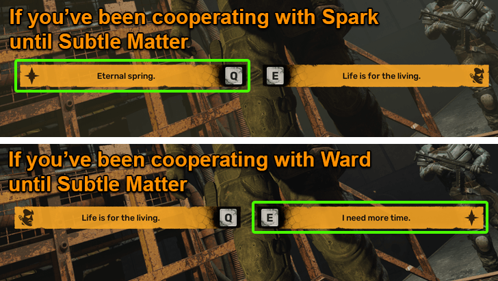 Spark Ending Subtle Matter Choices