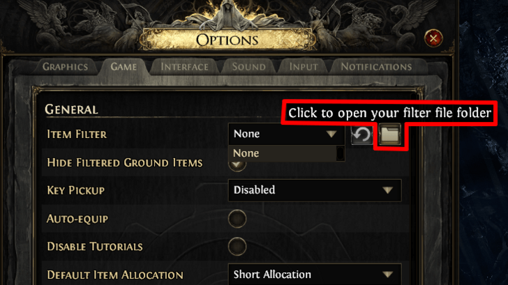 Open Filter File Folder