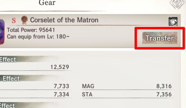 Transfer button - MementoMori
