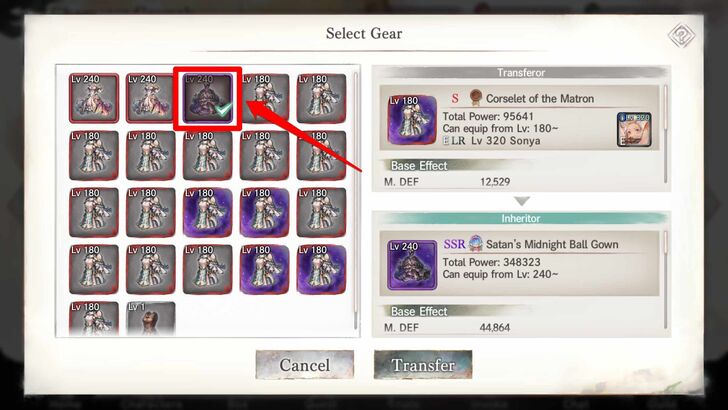 Choosing your target Gear - MementoMori