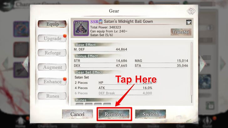 Removing the Target Gear Piece - MementoMori